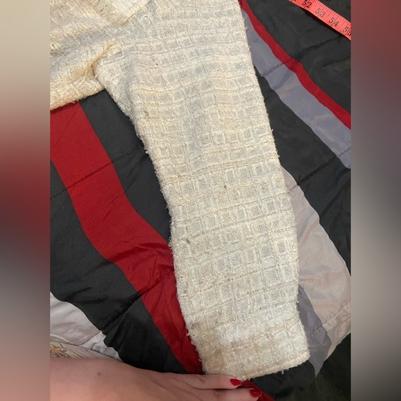 ZARA Off-White Textured Tweed Button-Up Jacket – Size M - Picture 11 of 12